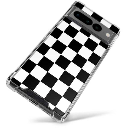 Black and White Checkered Google Pixel 7 Pro Clear Case